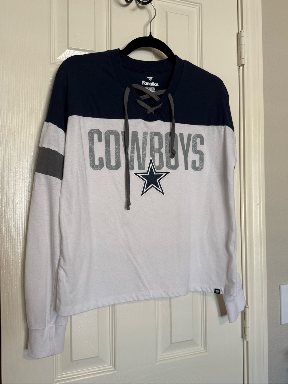 The Cutest Fanatics  Dallas Cowboys Lace-Up Women's top